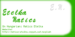 etelka matics business card